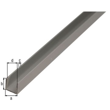 U-PROFIL ALUMINIUM SILVER 10X20X10X1,5/1M